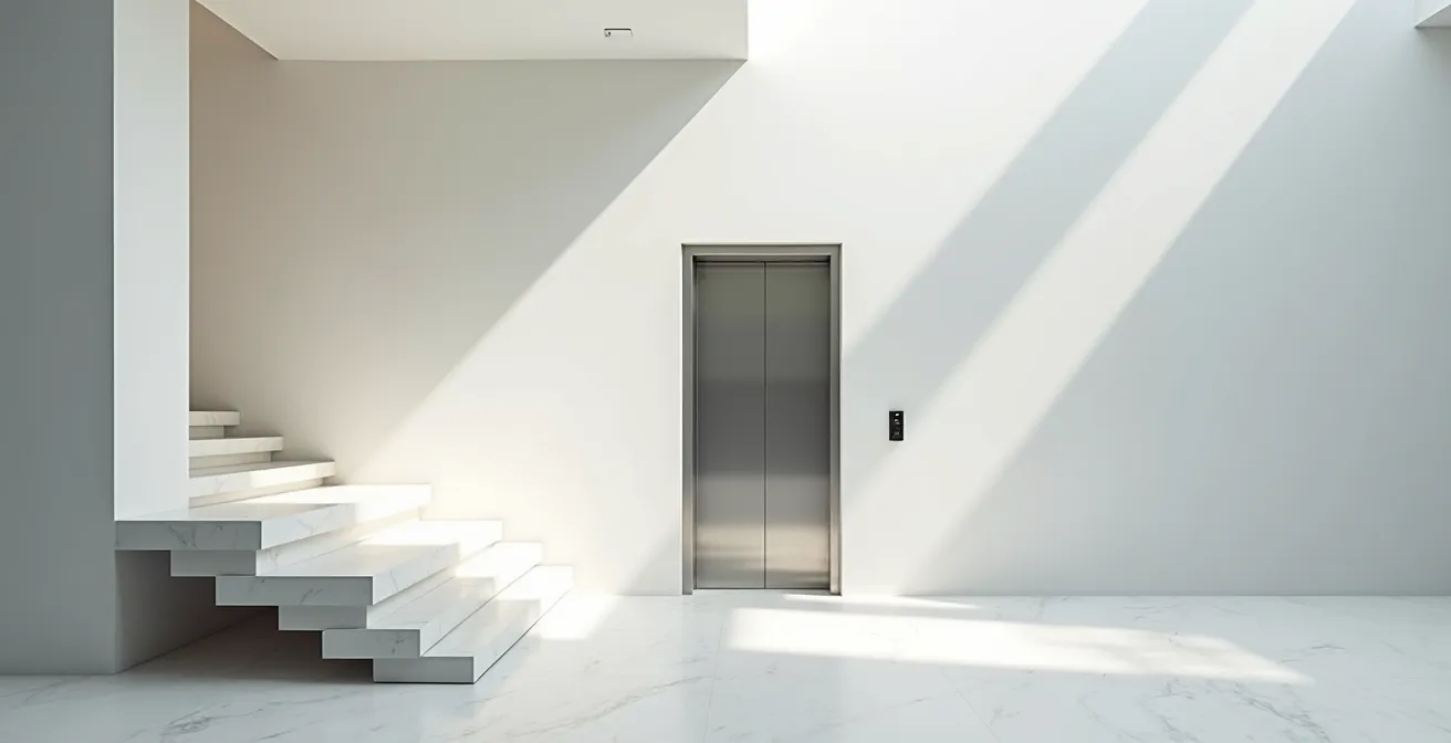 Architecture intérieure minimaliste avec ascenseur design